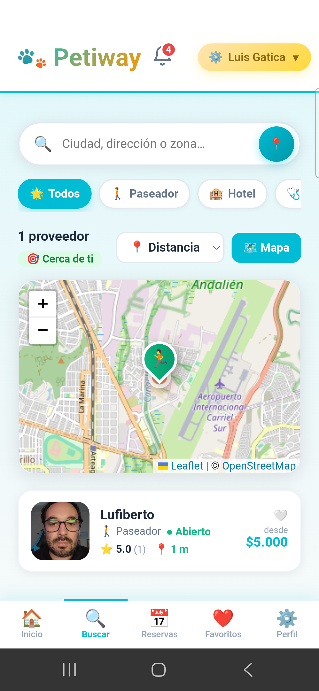 Búsqueda de servicios en Petiway