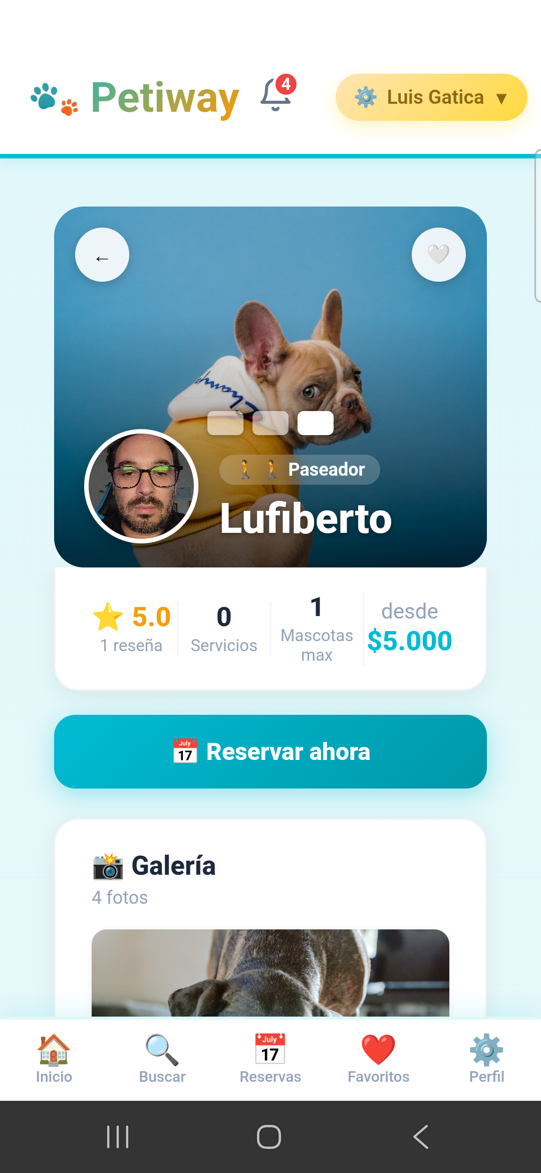 Perfil de proveedor en Petiway